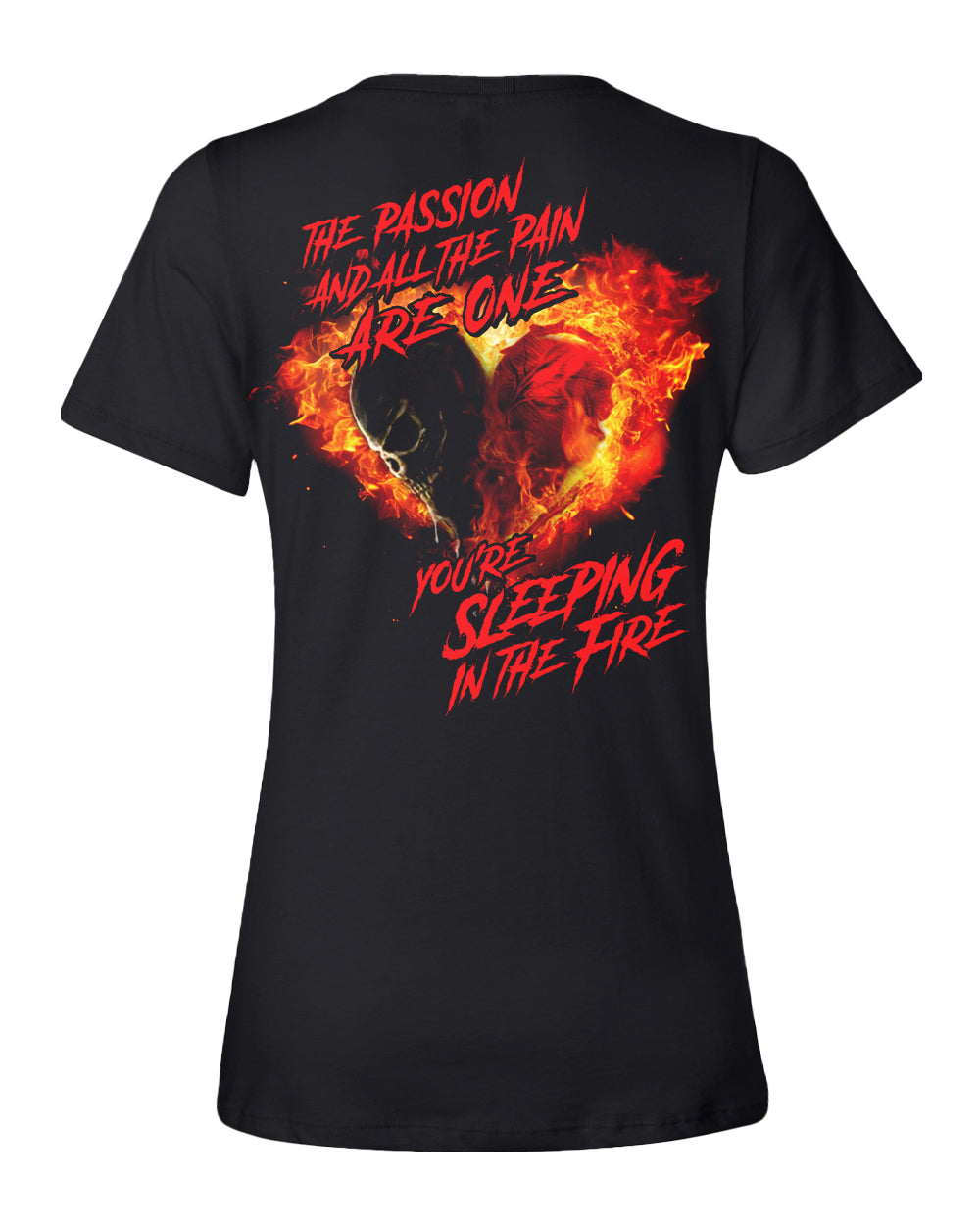 W.A.S.P. "Sleeping In The Fire" Ladies Black V-Neck T-Shirt