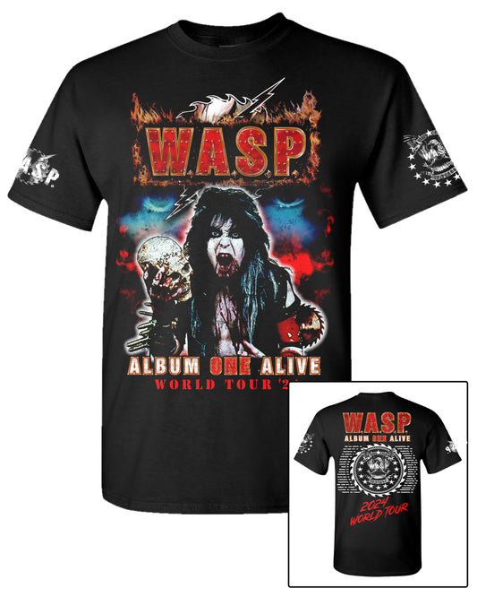 W.A.S.P - 'Blackie Album One Alive' Black Mens T-Shirt - Pre-Order