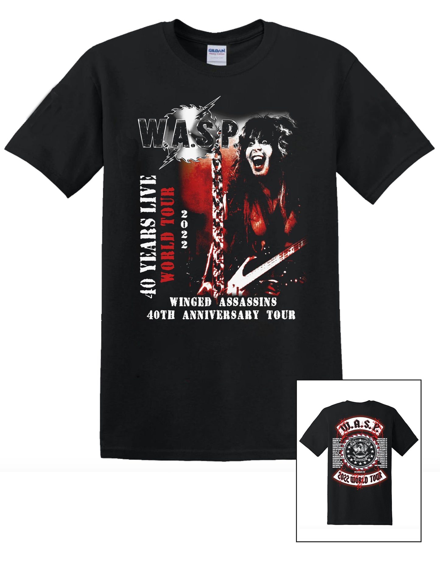W.A.S.P. "40 Years Live - World Tour" Mens Tee