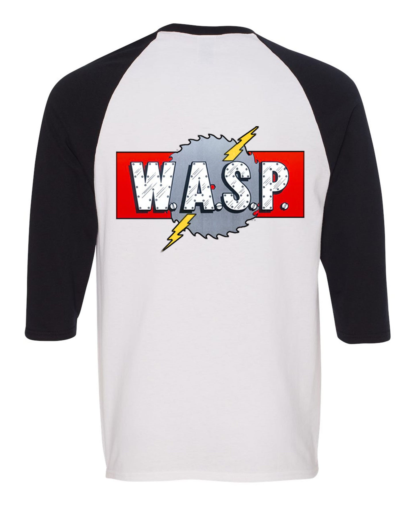 W.A.S.P. "Blackie Lawless Vintage 2 Skulls" Mens 3/4 Sleeve Raglan Shirt