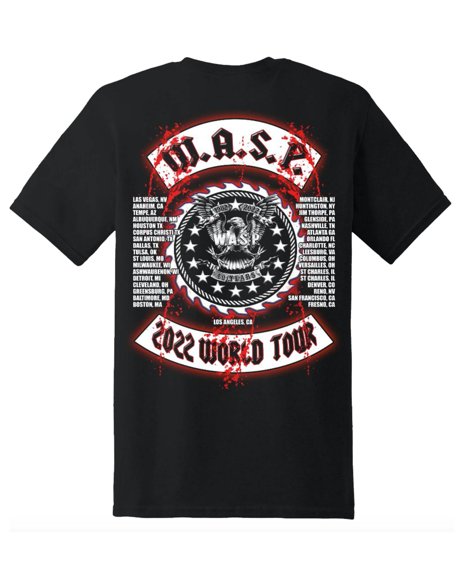 W.A.S.P. "40 Years Live - World Tour" Mens Tee